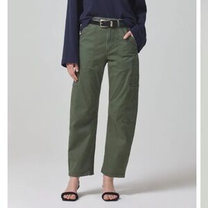 Citizens of Humanity Women’s Marcelle Low Slung Easy Cargo Size 26 in Army Green